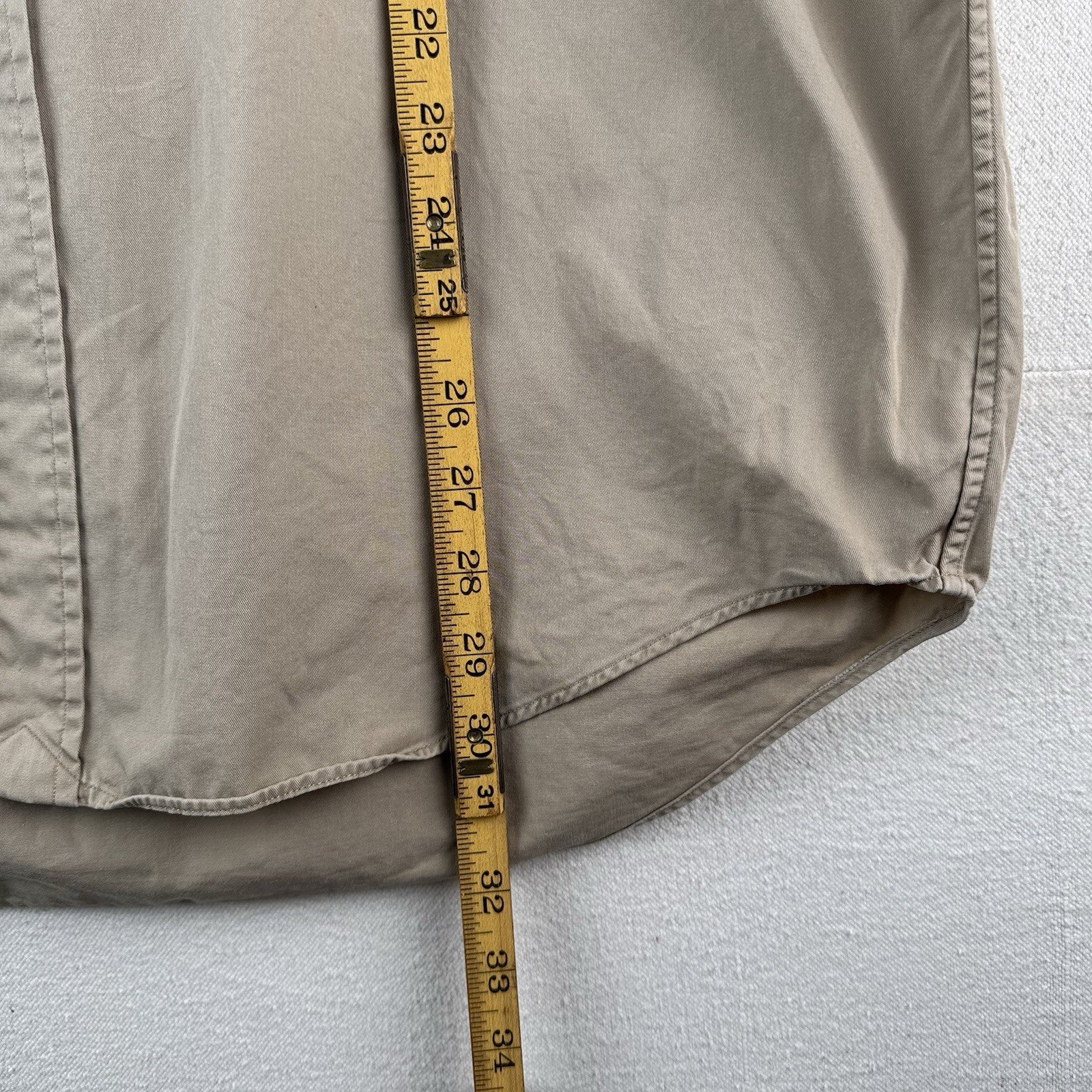 Vtg Ralph Lauren Blake Men’s M Beige Button Up Short Sleeve Short 100% Cotton