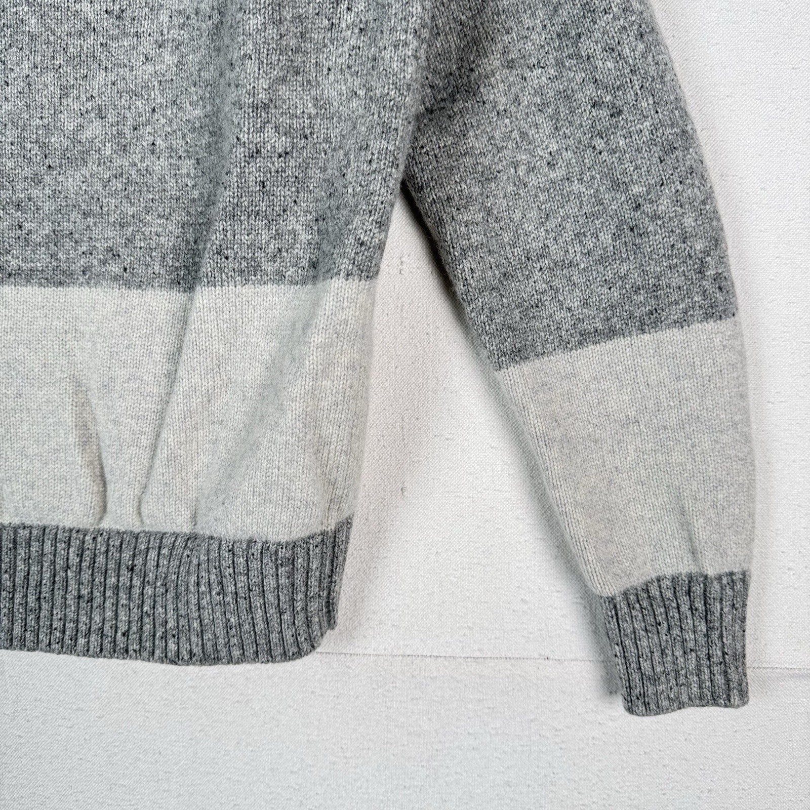 Gap Lambswool Sweater Men's Donegal Eng Stripe Gray Off-white Medium
