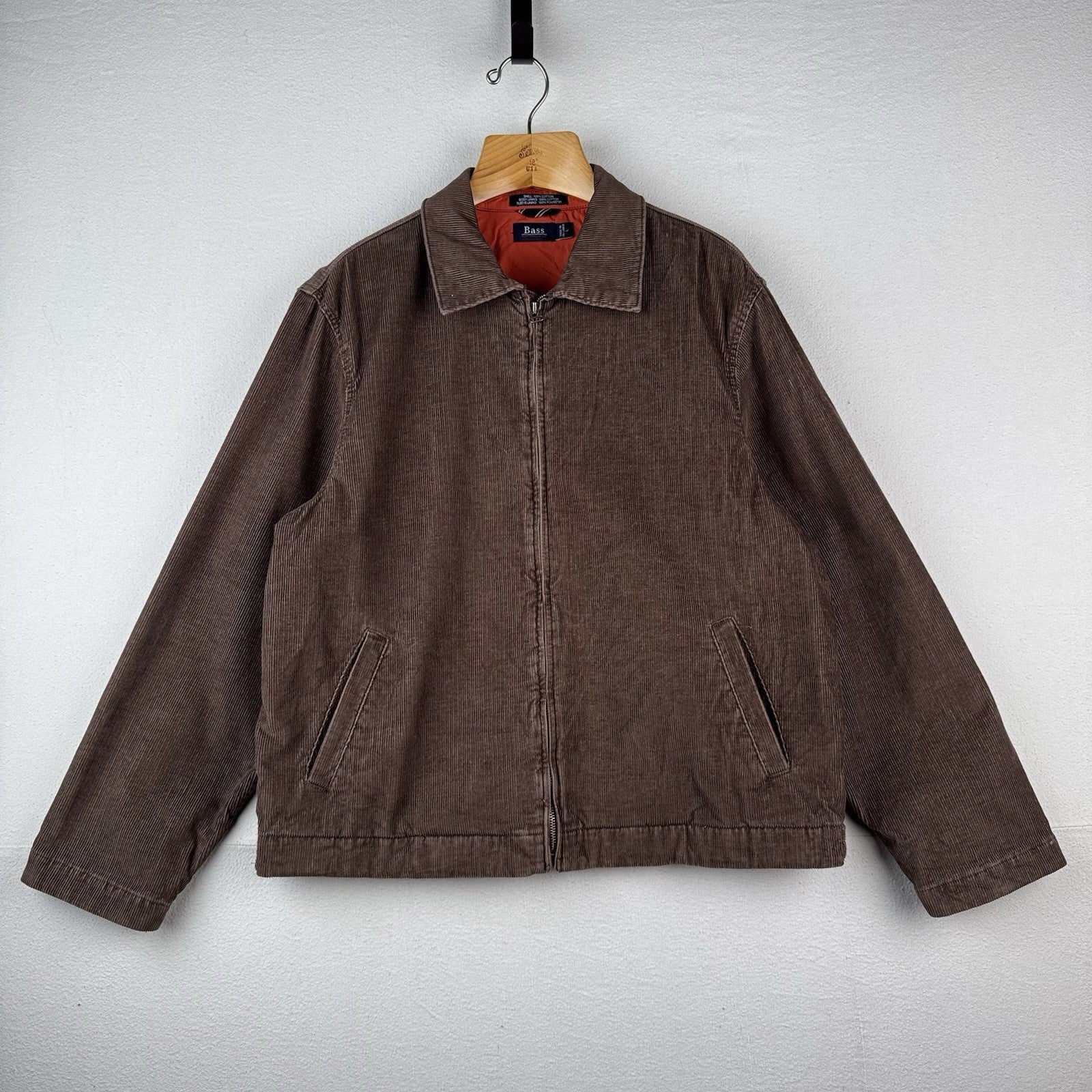 Vintage GH Bass Full Zip Corduroy Brown Jacket Men’s Large