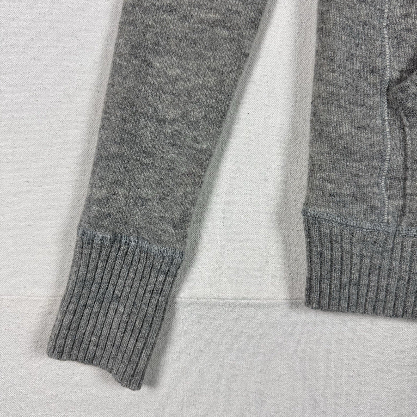 Eddie Bauer Gray Wool Acrylic Blend Sweater Full Zip Hooded Women's Medium