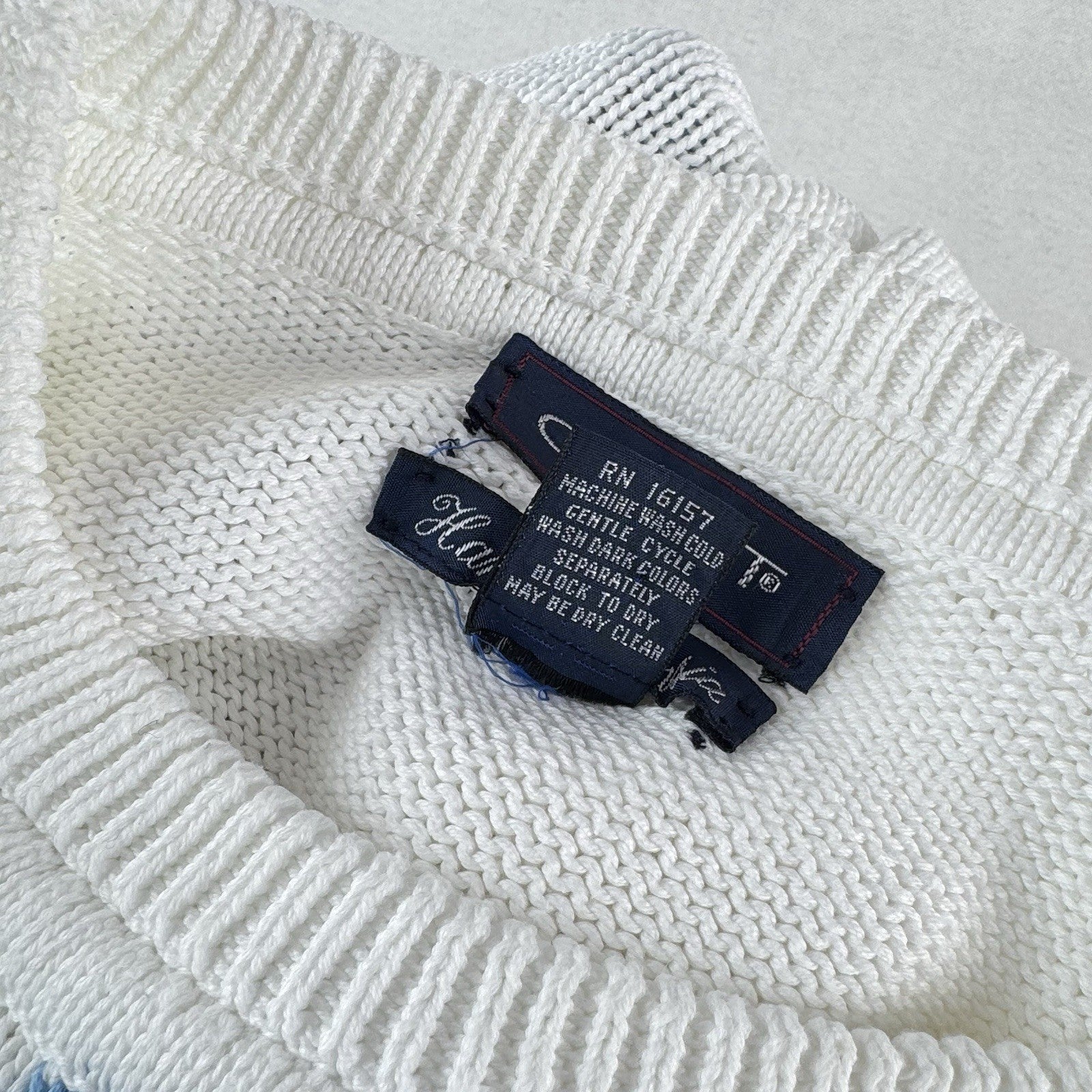 90s Vintage Gant Hand Intarsia Men’s XL Knit Golf Sweater Graphic