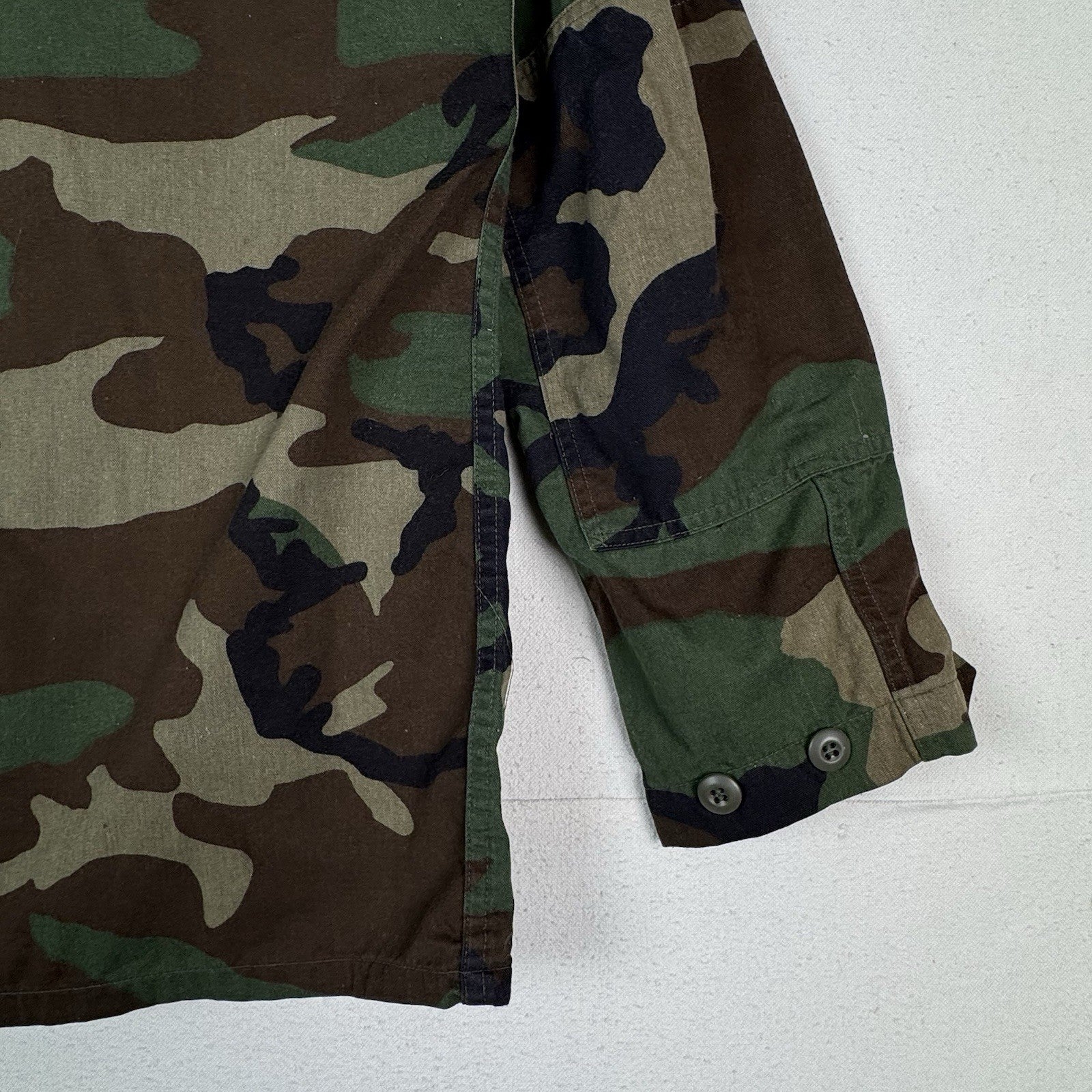 Military Woodland Camo 2 Piece Combat Shirt Jacket Cargo Pants Men Small Long