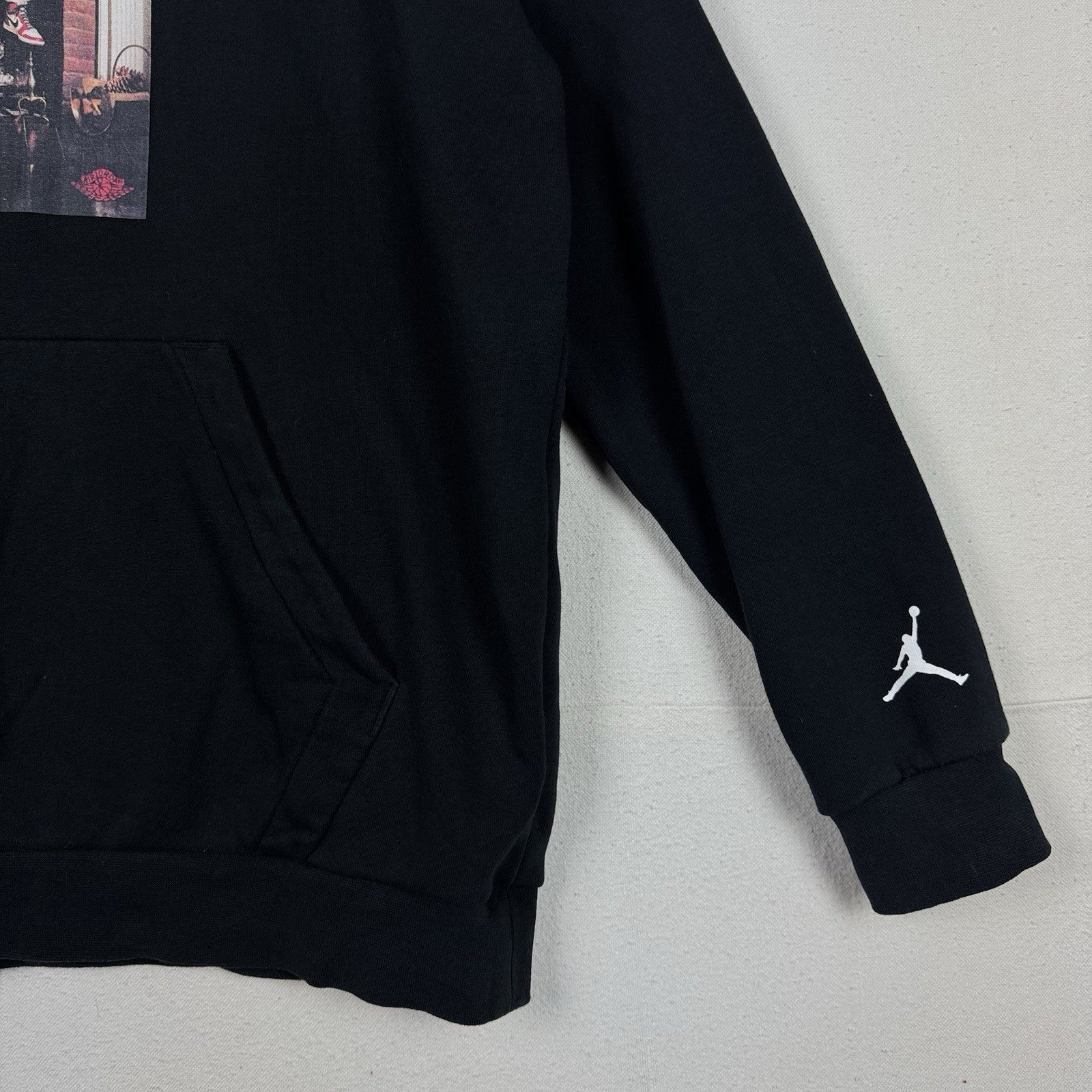 Nike Air Jordan Sweatshirt Mens XL Black Hoodie Santa Chimney Chicago 1