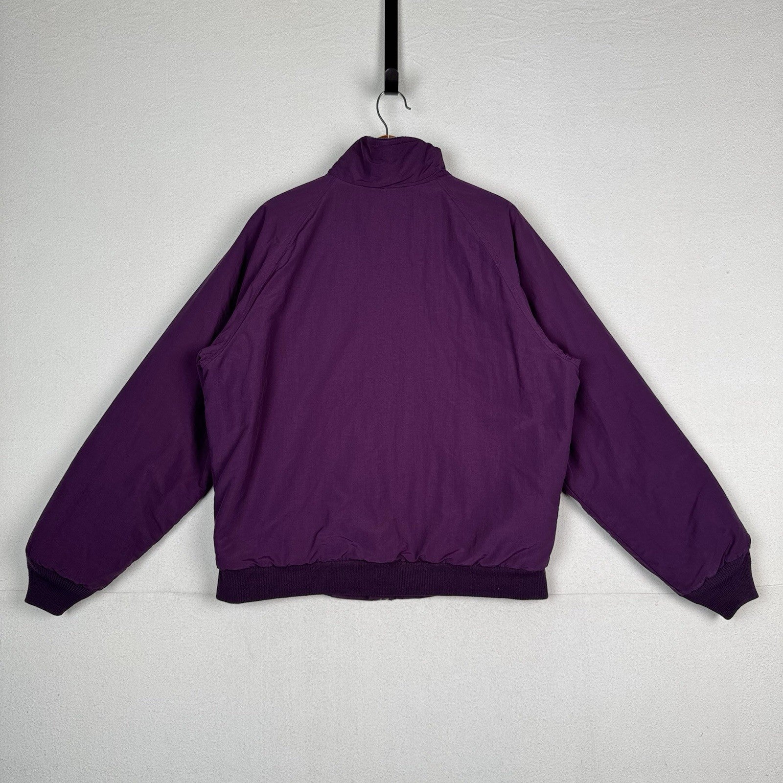Vintage Lands End Squall Bomber Jacket Men’s M Purple Fleece Lined Made In USA