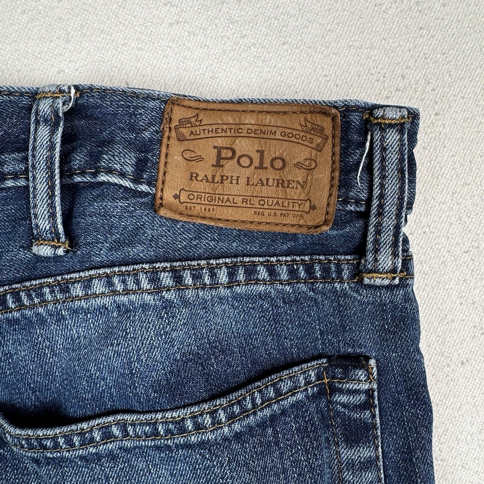 Polo Ralph Lauren Varick Jeans Mens 40x32 Blue Denim Slim Straight Leg Pants