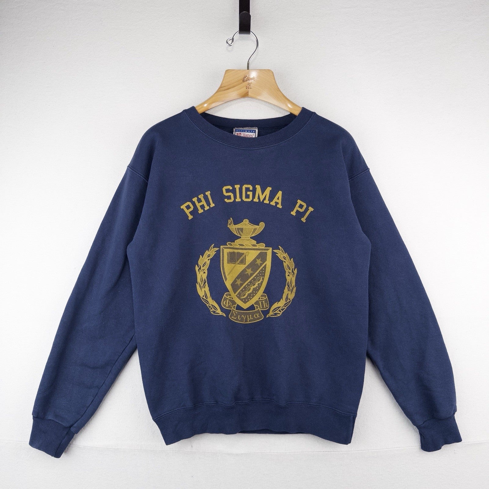 90’s Vtg Phi Sigma Pi Fraternity Sweatshirt Crewneck Men’s Small Navy Blue