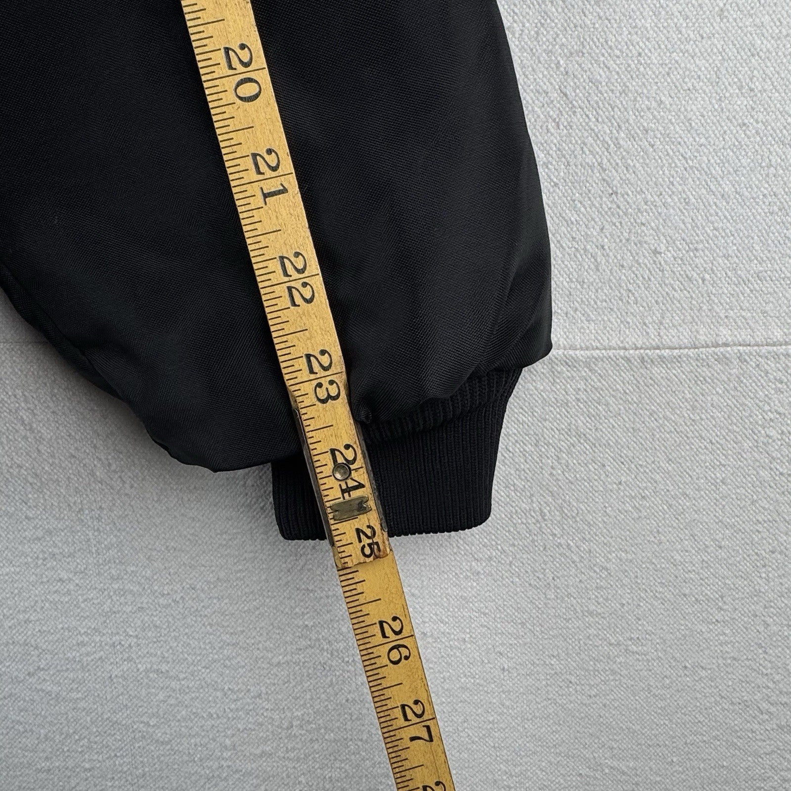 70's Vtg Parker Hannifin Fleece Lined Coach Jacket Chain Stitched "Carl" Black L