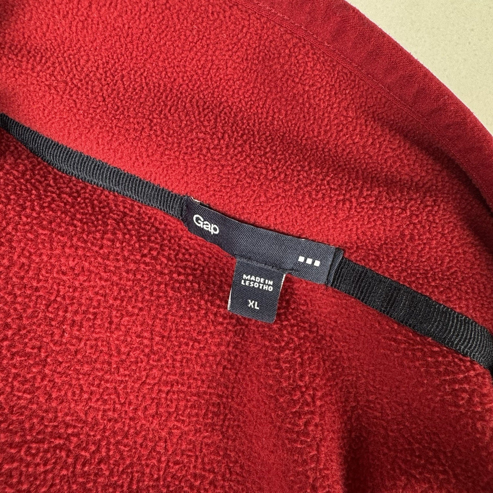 Vintage Gap Fleece 1/4 Zip Long Sleeve Mens XL Red Pullover Shirt Jacket