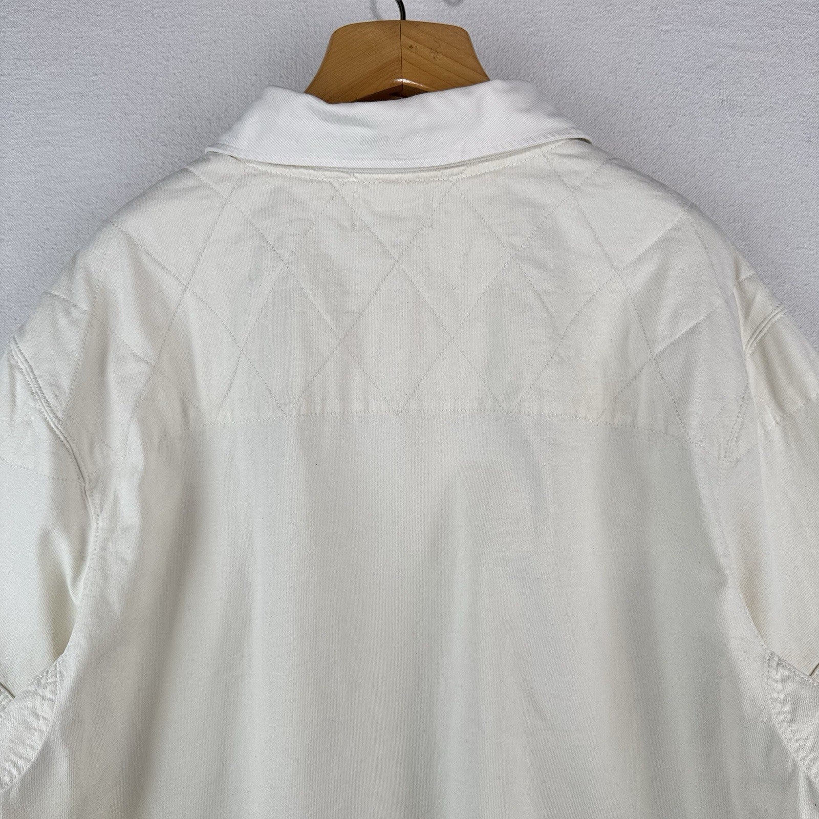 90s Vtg Polo Ralph Lauren Rugby Shirt 2XB Padded Shoulders/Elbows White *Read