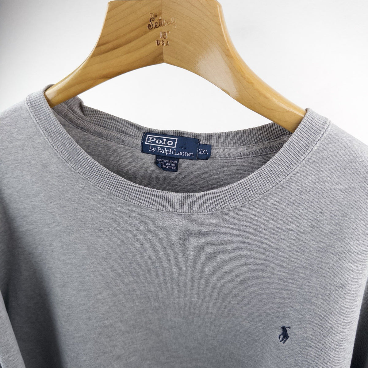 90’s Vtg Polo Ralph Lauren Sweatshirt Men’s 2XL Crewneck Gray USA *Read
