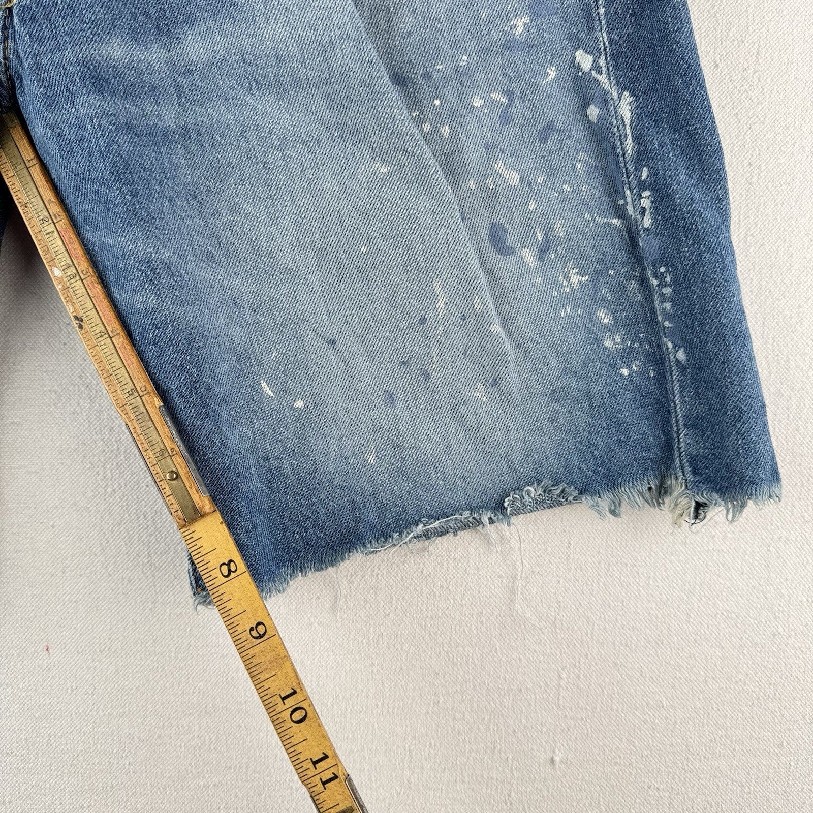 Polo Ralph Lauren Classic Fit Denim Shorts Men’s 32x8 Distressed Paint Splatter