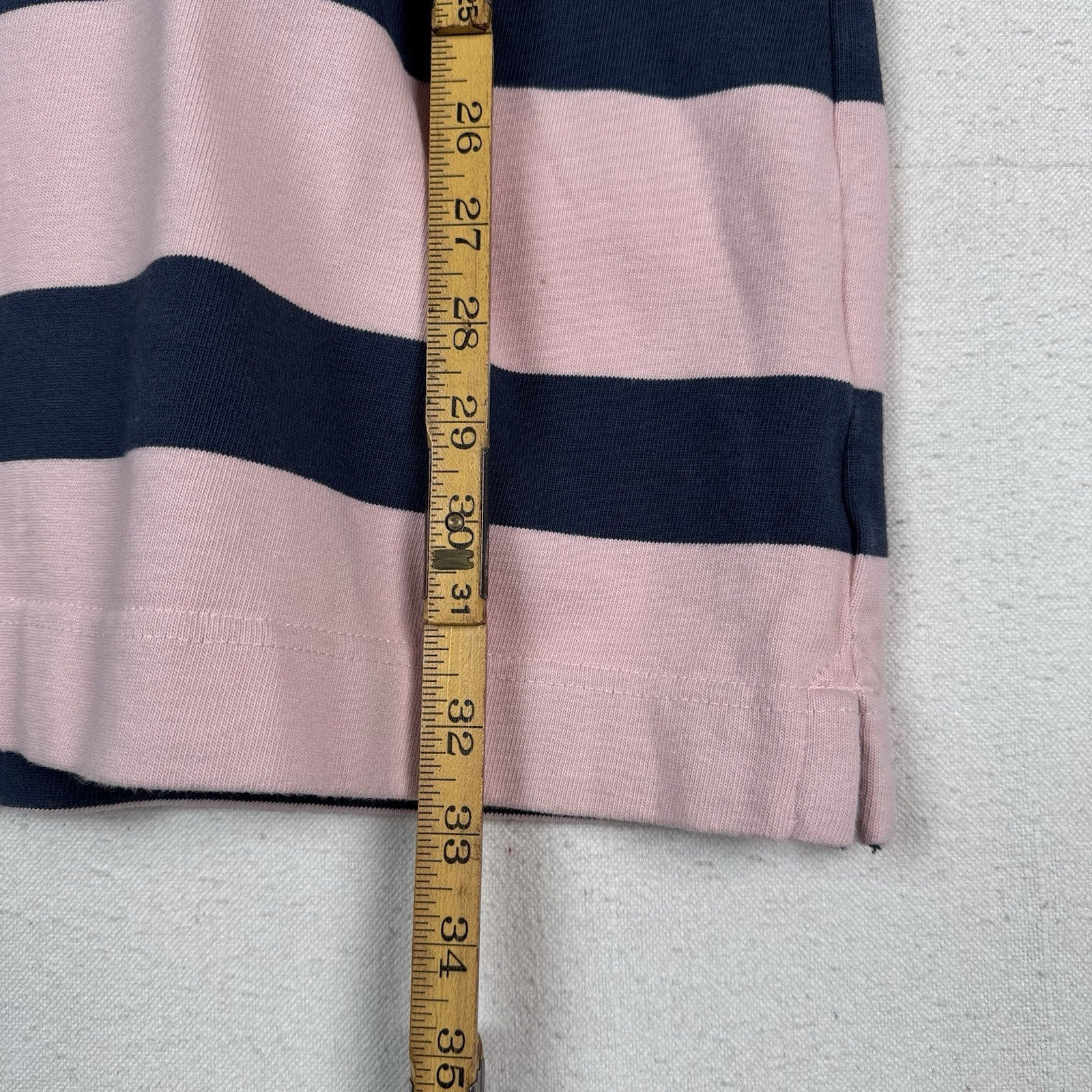 Abercrombie & Fitch Rugby Dress Woman’s Medium Blue Pink Stripe 3/4 Sleeve