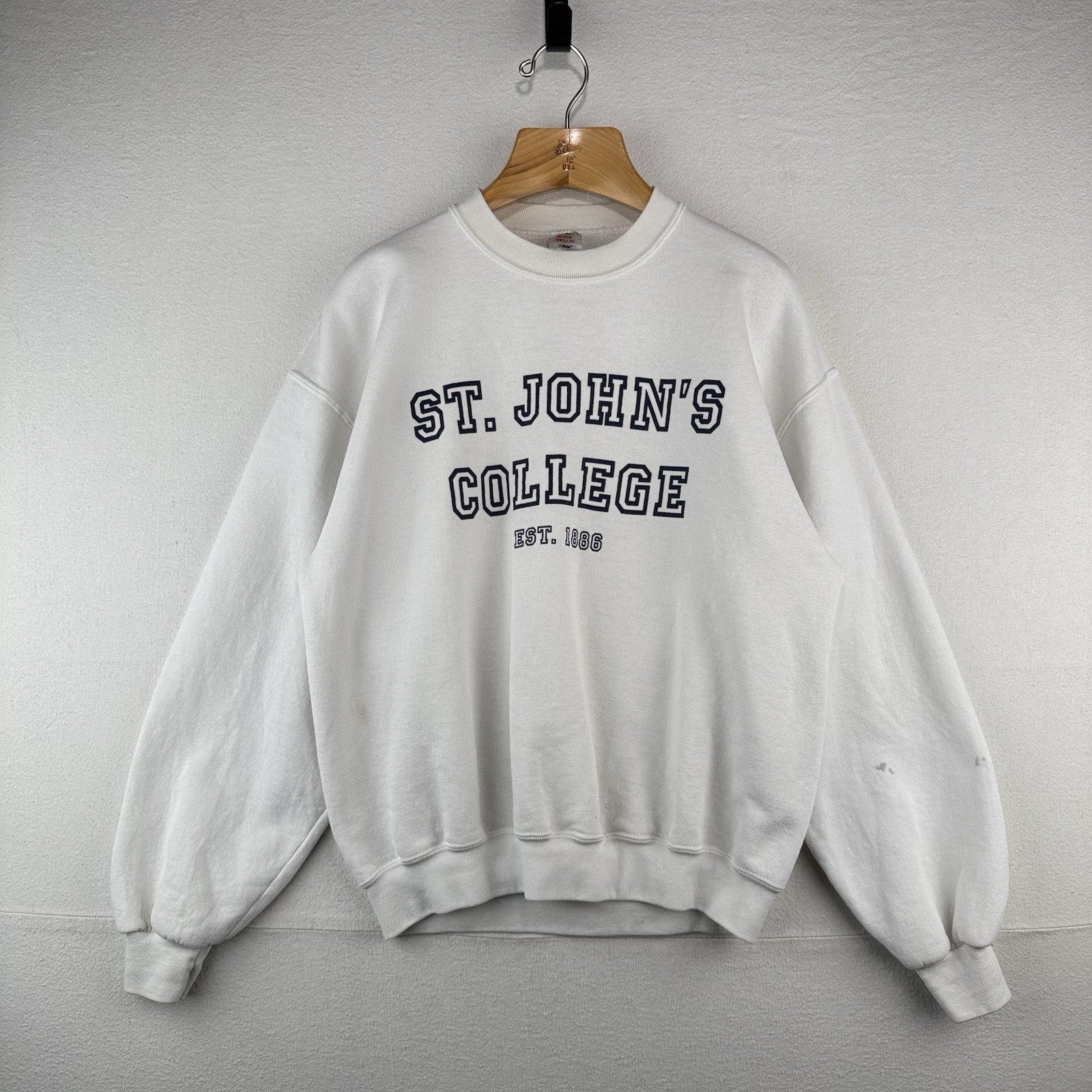 90’s Vtg St. Johns University Est 1886 Crewneck Sweatshirt Men’s Large White