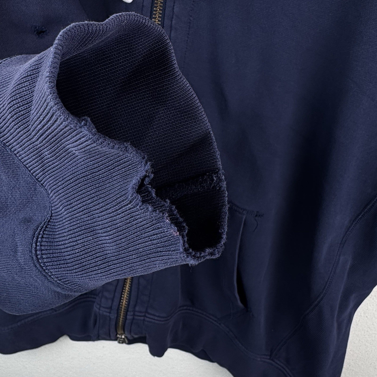 Vintage Ralph Lauren Hoodie Men’s 4XL Navy Blue Sweatshirt Full Double Zipper