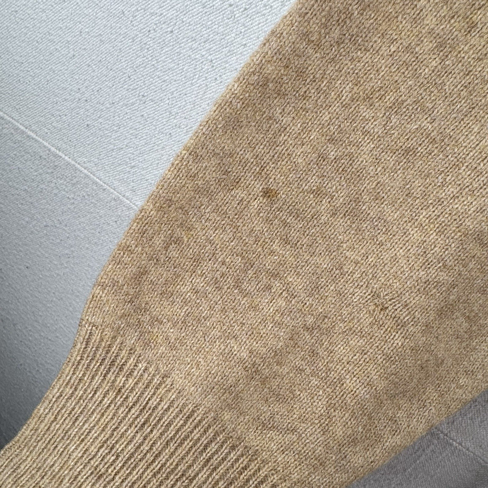 90s Vtg Polo Ralph Lauren Sweater Mens M Camel Tan Lambswool Knit Collared *Read