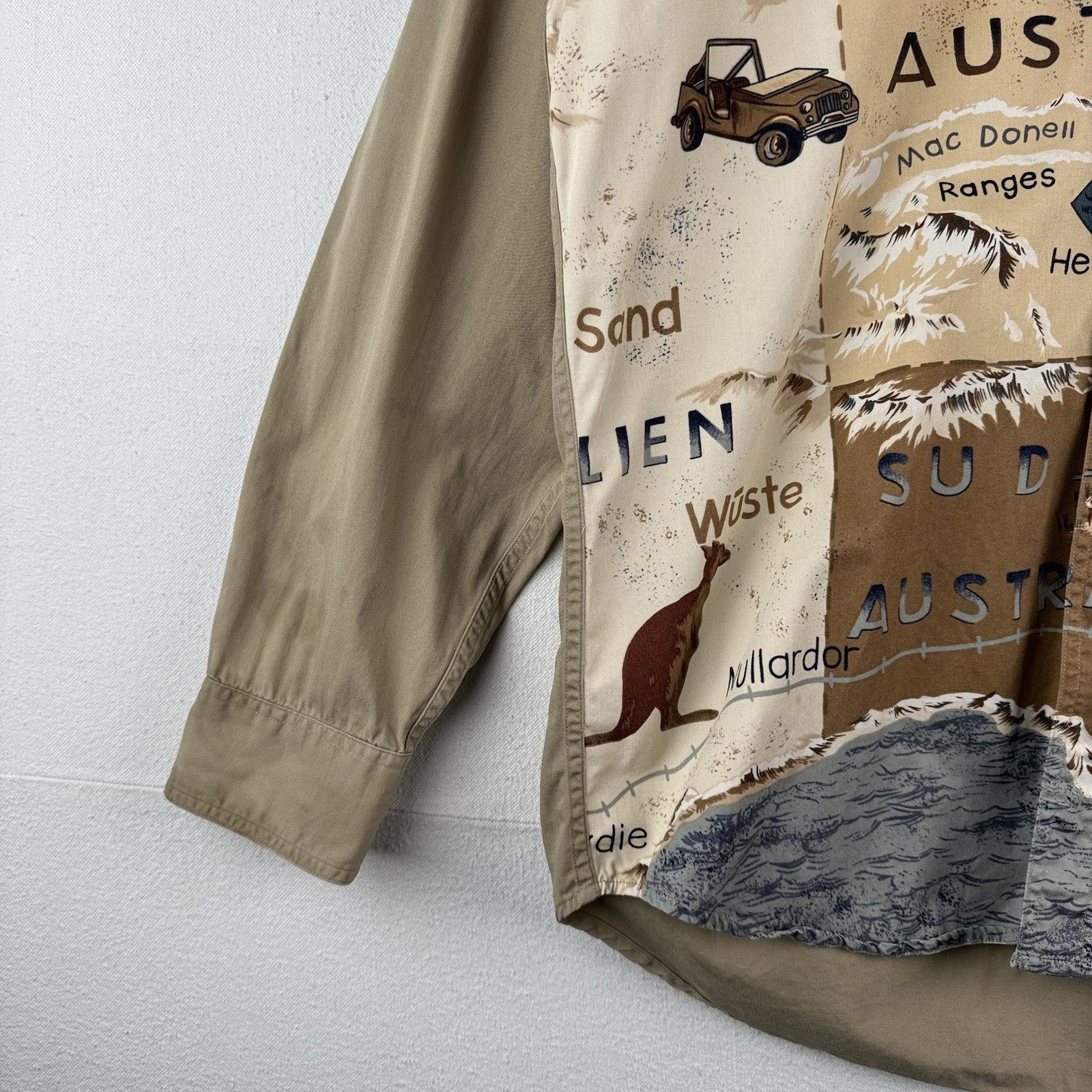 80’s Vtg Chaps Ralph Lauren Button Down Shirt Mens M Australien Outback Map