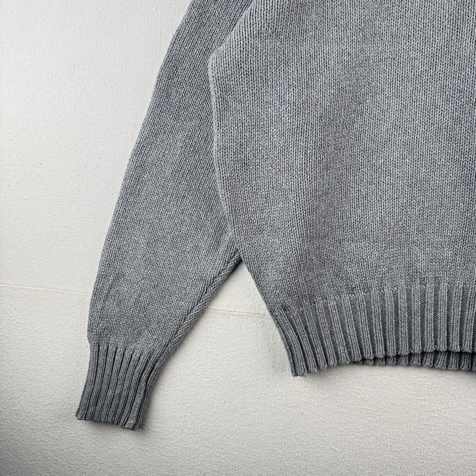 90’s Vintage Polo Ralph Lauren Knit Sweater Men’s XL Gray Cotton Crew Neck