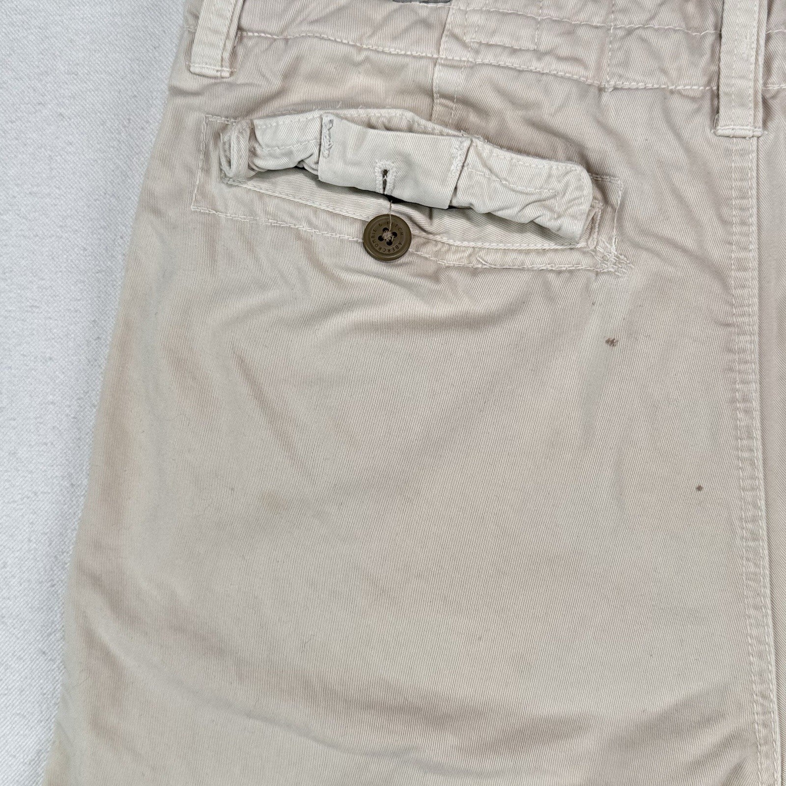 Abercrombie & Fitch A&F Men’s 34x10 Cargo Shorts Heavy Cotton Cream *Read