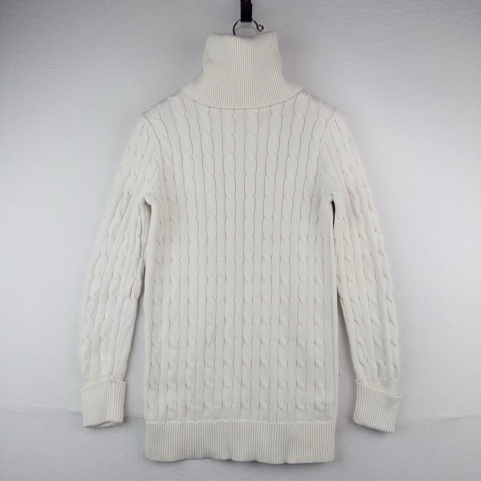 Polo Ralph Lauren Sport Cable Knit Sweater Women’s Medium White Turtle Neck