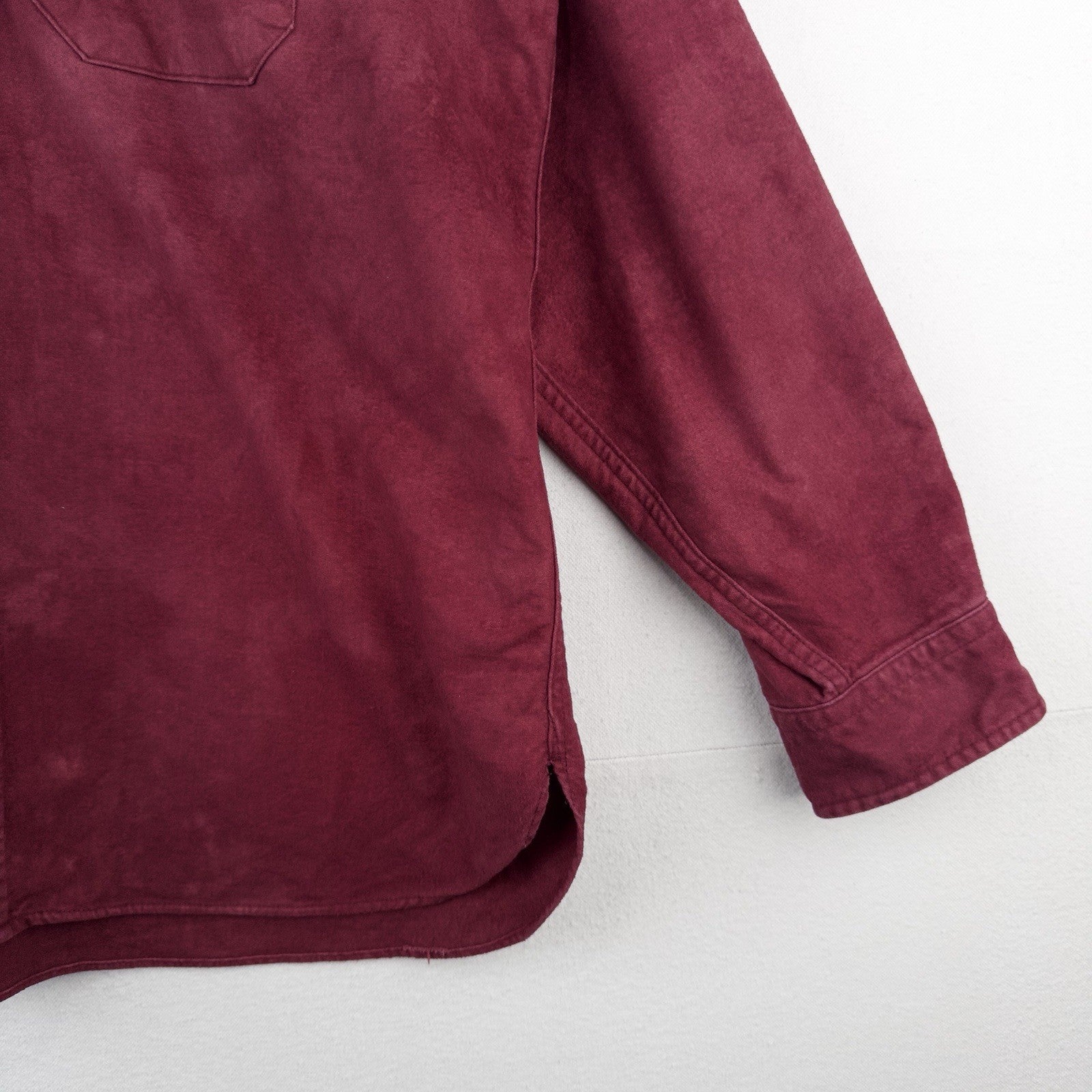 80’s Vtg L.L. Bean Chamois Cloth Shirt Men's 17.5 (XL) Maroon Made In USA