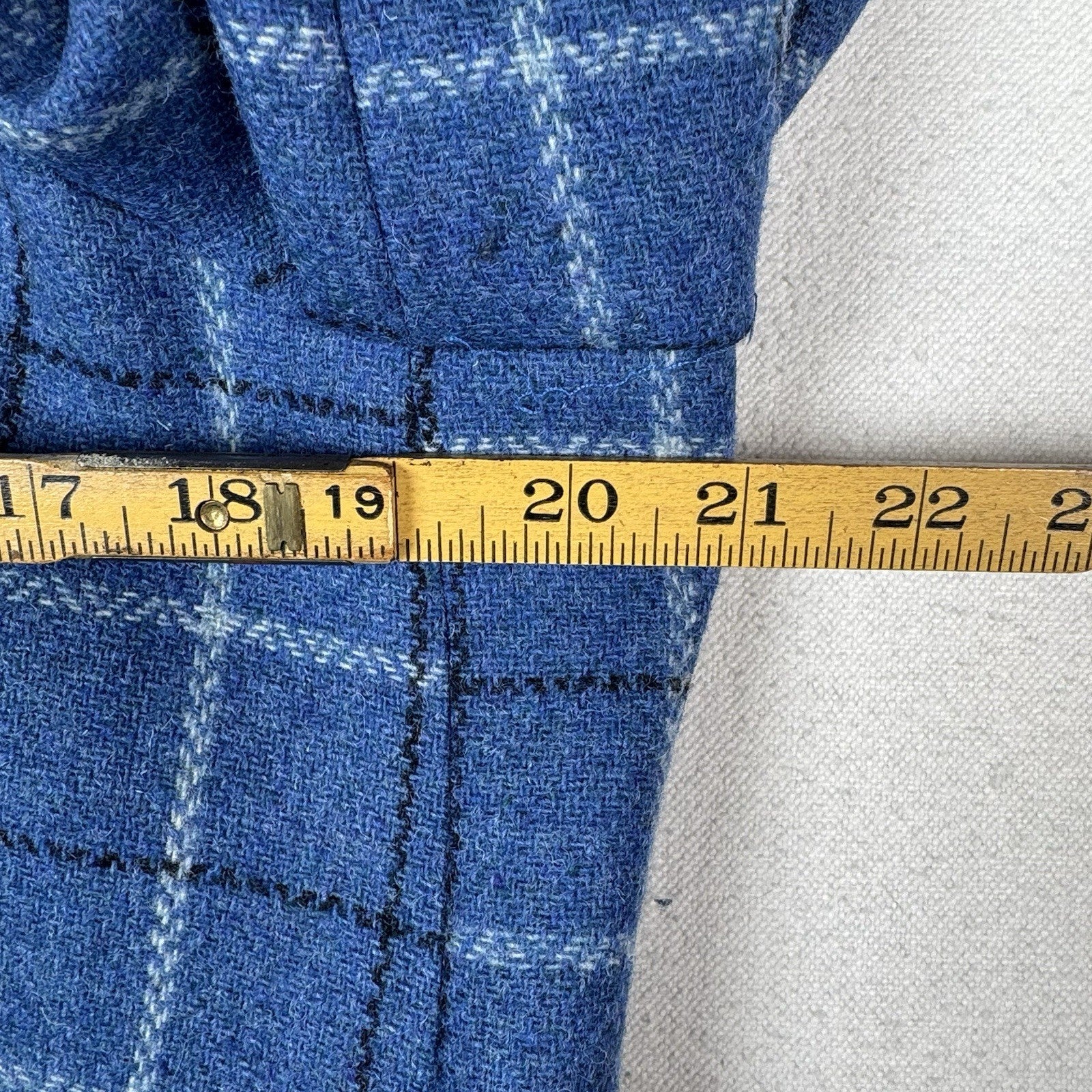 Tinta & Bariloche Andes Women’s L (42) Double Breasted Wool Blue Plaid Blazer