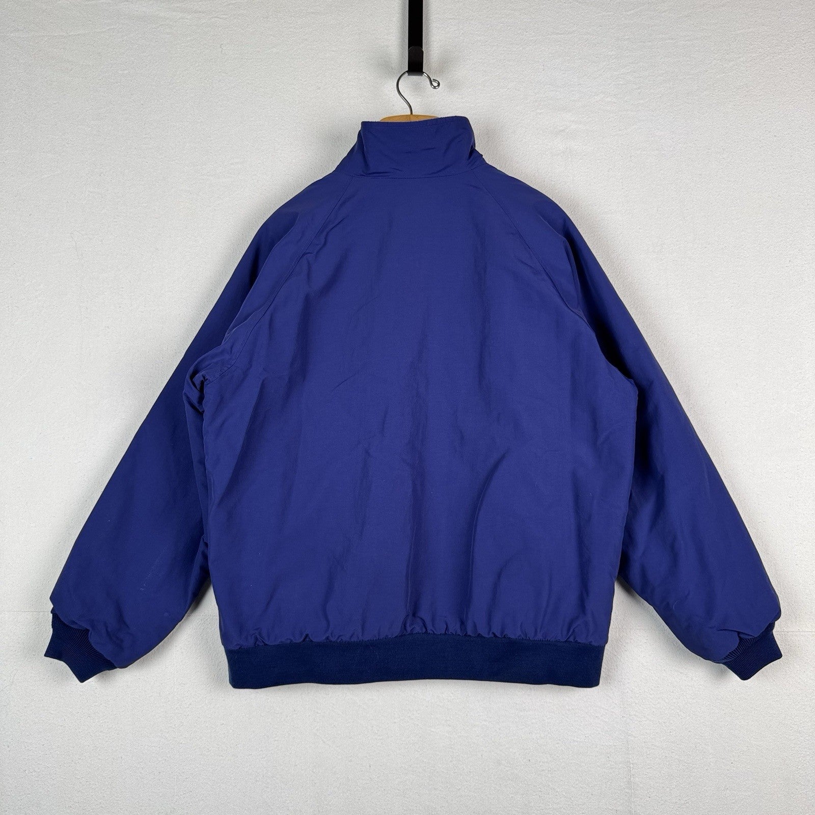 Lands' End Fleece Jacket Men’s Large Blue Squall Windcheck Thermolite Insulated