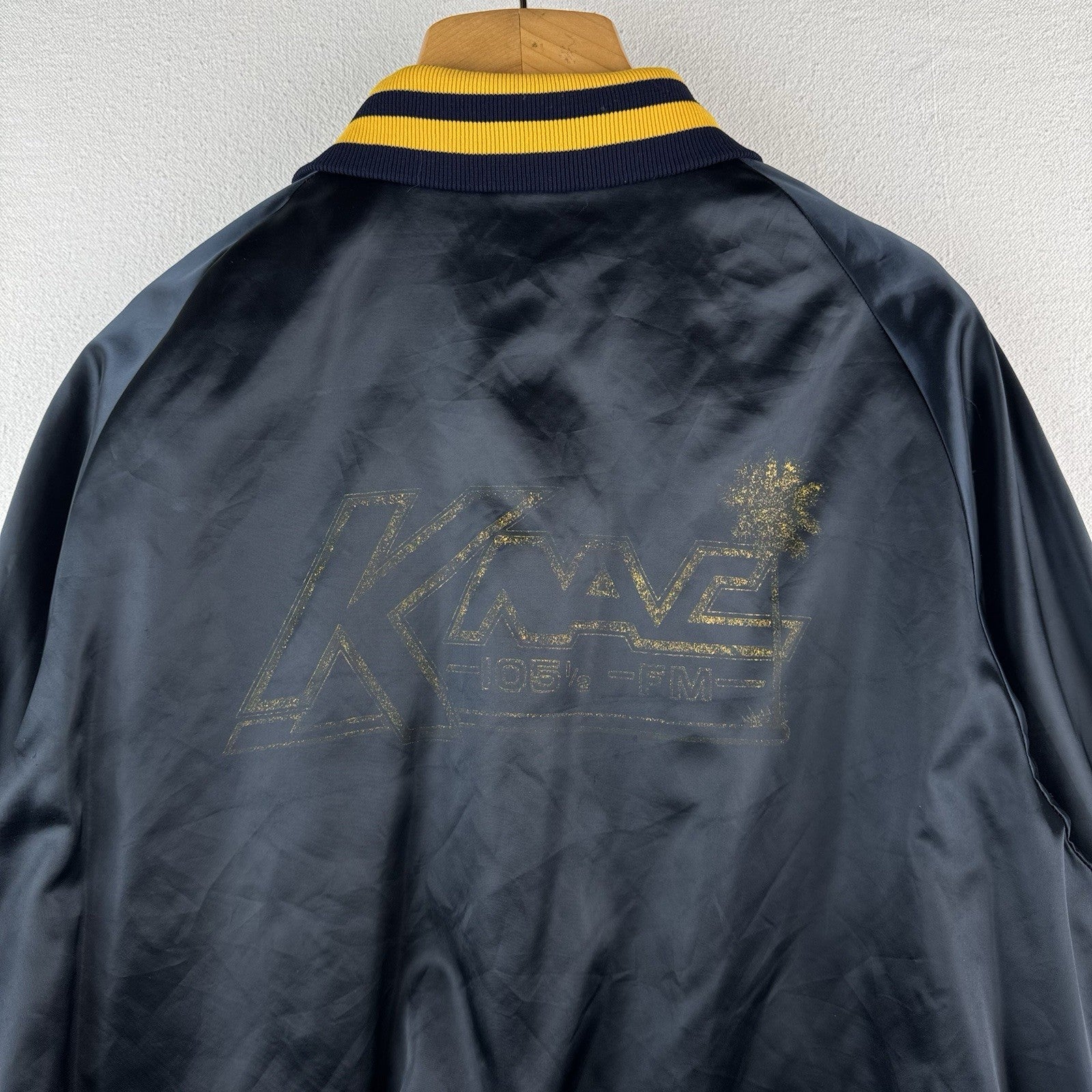 70’s-80’s Vtg KNAC 105.5 FM Long Beach CA Satin Jacket Large Pure Rock Made USA
