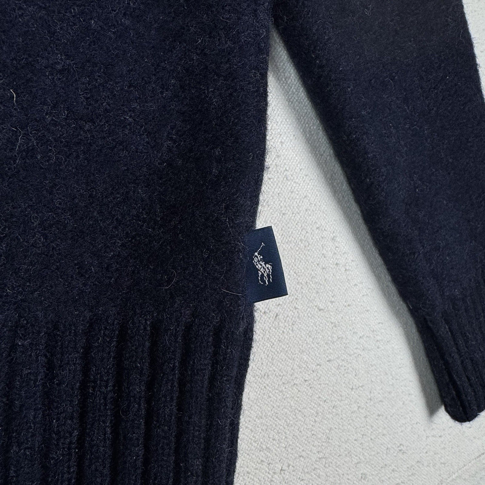 Polo Ralph Lauren 100% Lambswool Youth L Military Blue Sweater P2P:19” Welted*