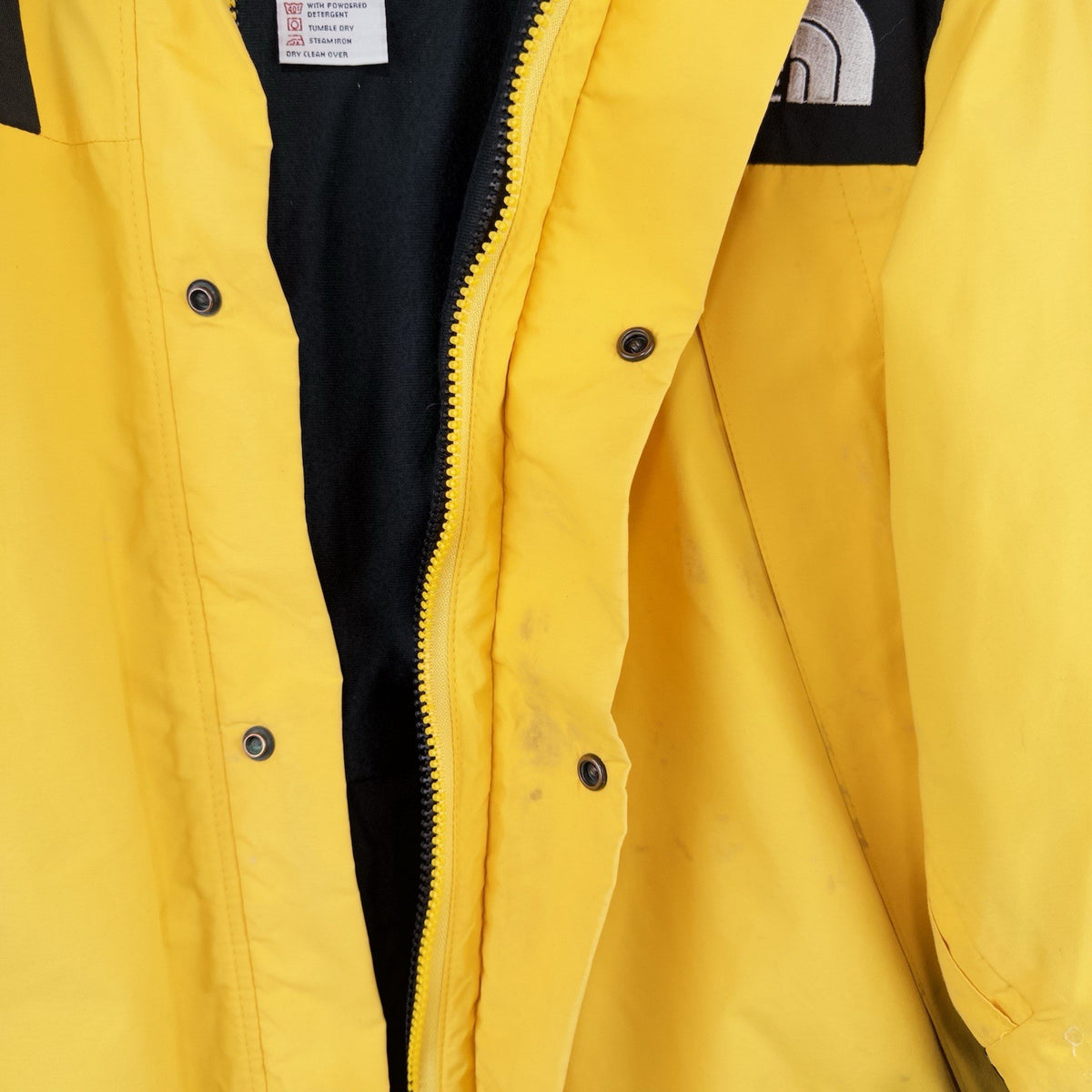 90’s Vtg North Face Mountain Jacket Men’s M Yellow Black Made in USA *Distressed