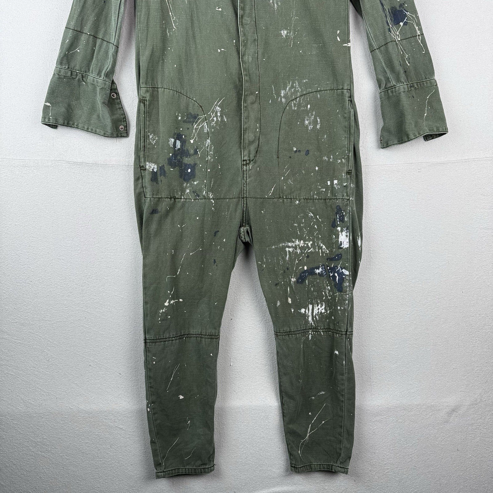 One Teaspoon Long Sleeve Distressed Jumpsuit Cotton Slouchy Snap Women’s XS