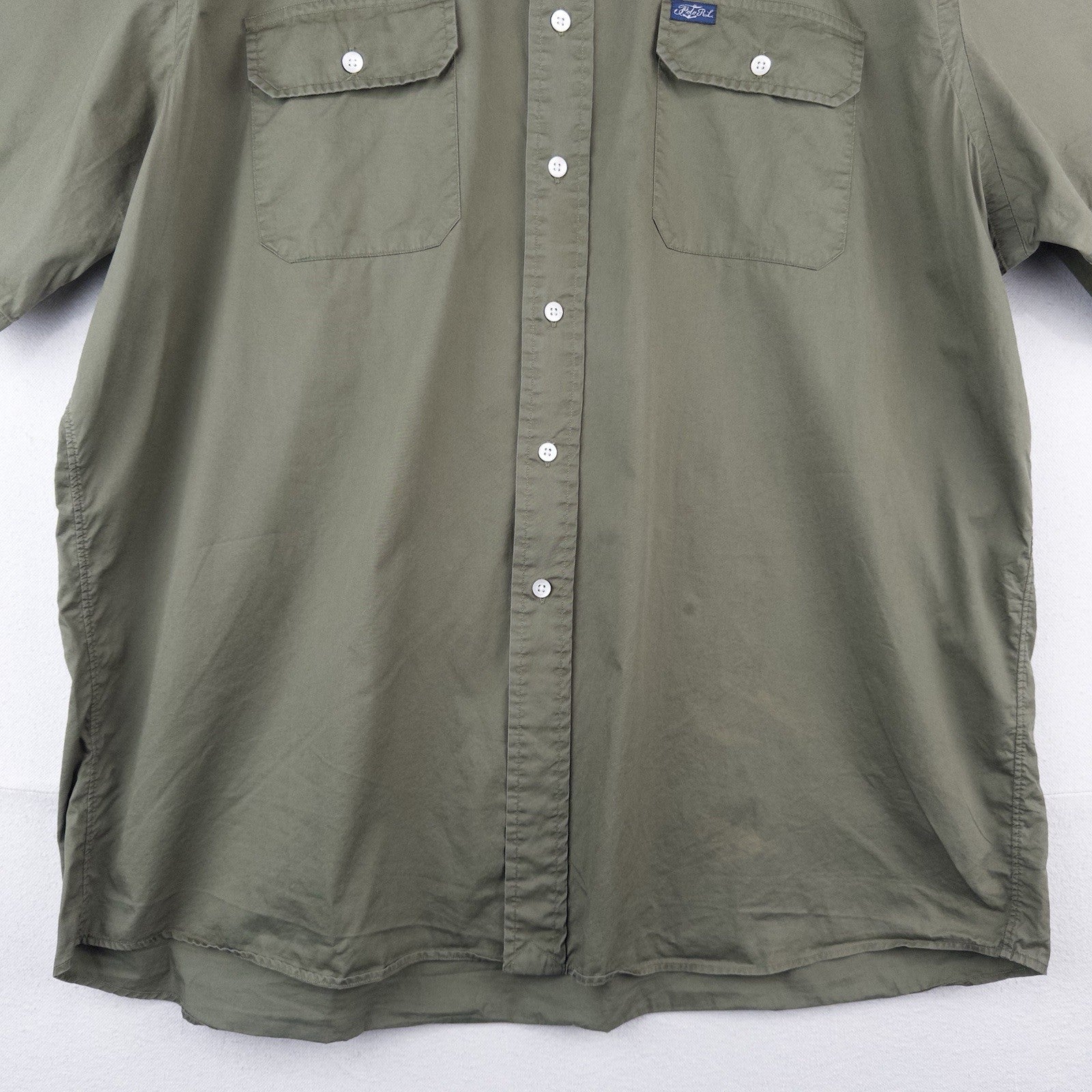 90’s Vtg Polo Ralph Lauren Lightweight SS Button Up Shirt Mens 2XL Green Utility