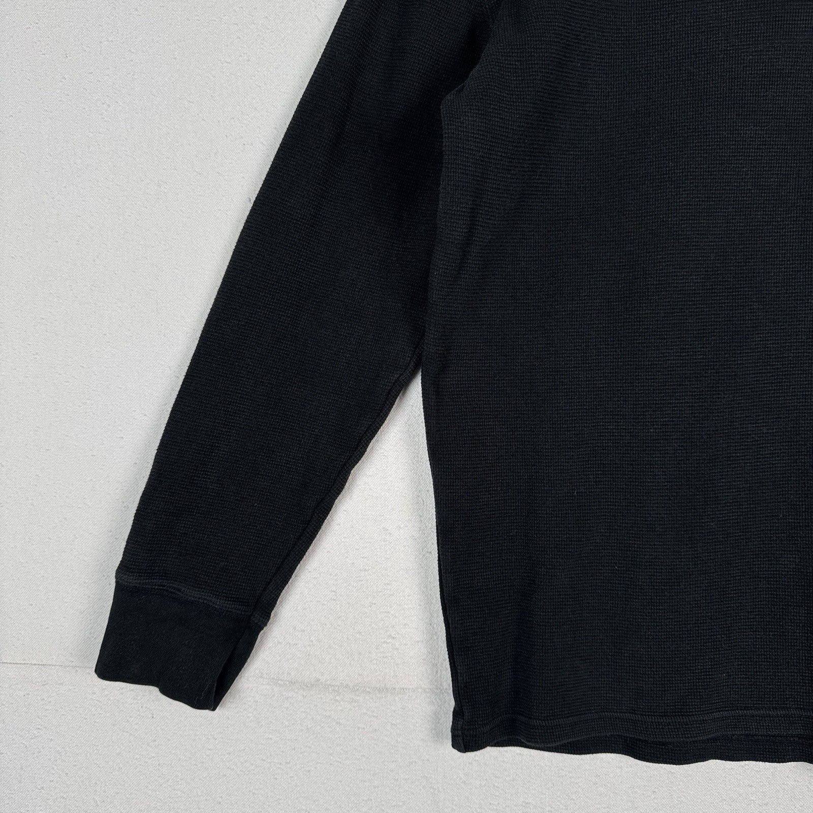 Polo Ralph Lauren Men's Large Thermal Shirt Waffle Knit Black Sleepwear