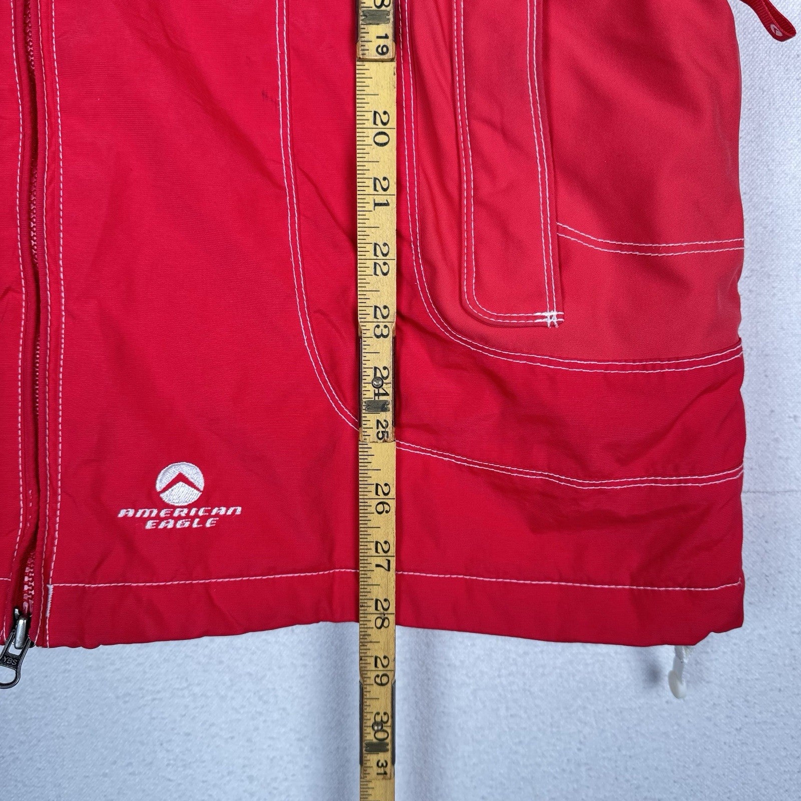 Vintage American Eagle Outfitters Performance Zip Hood Ski Jacket Adult XL Red