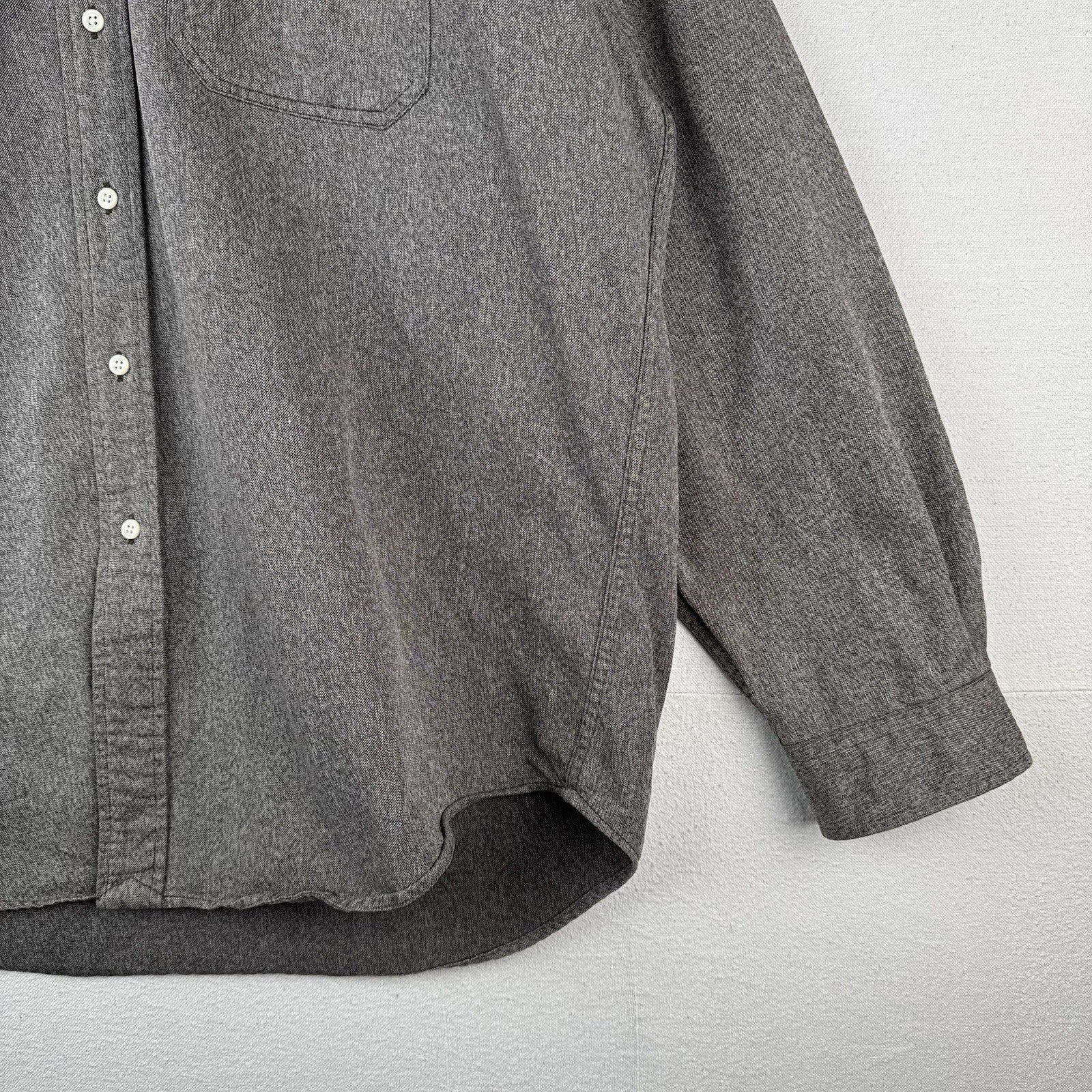 90’s Vintage Polo Ralph Lauren Men’s XL Cotton Workshirt Grey Brown