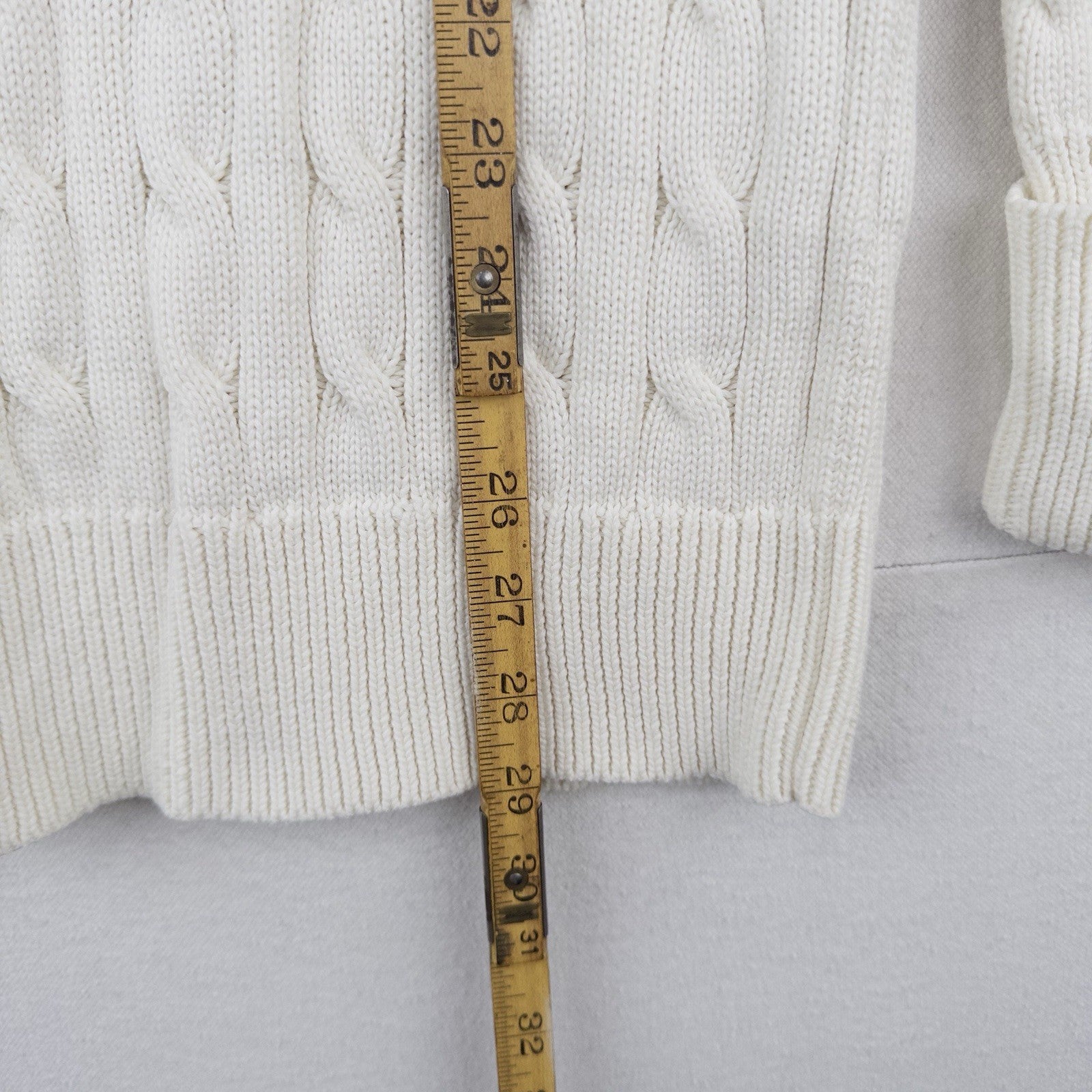 Polo Ralph Lauren Sport Cable Knit Sweater Women’s Medium White Turtle Neck