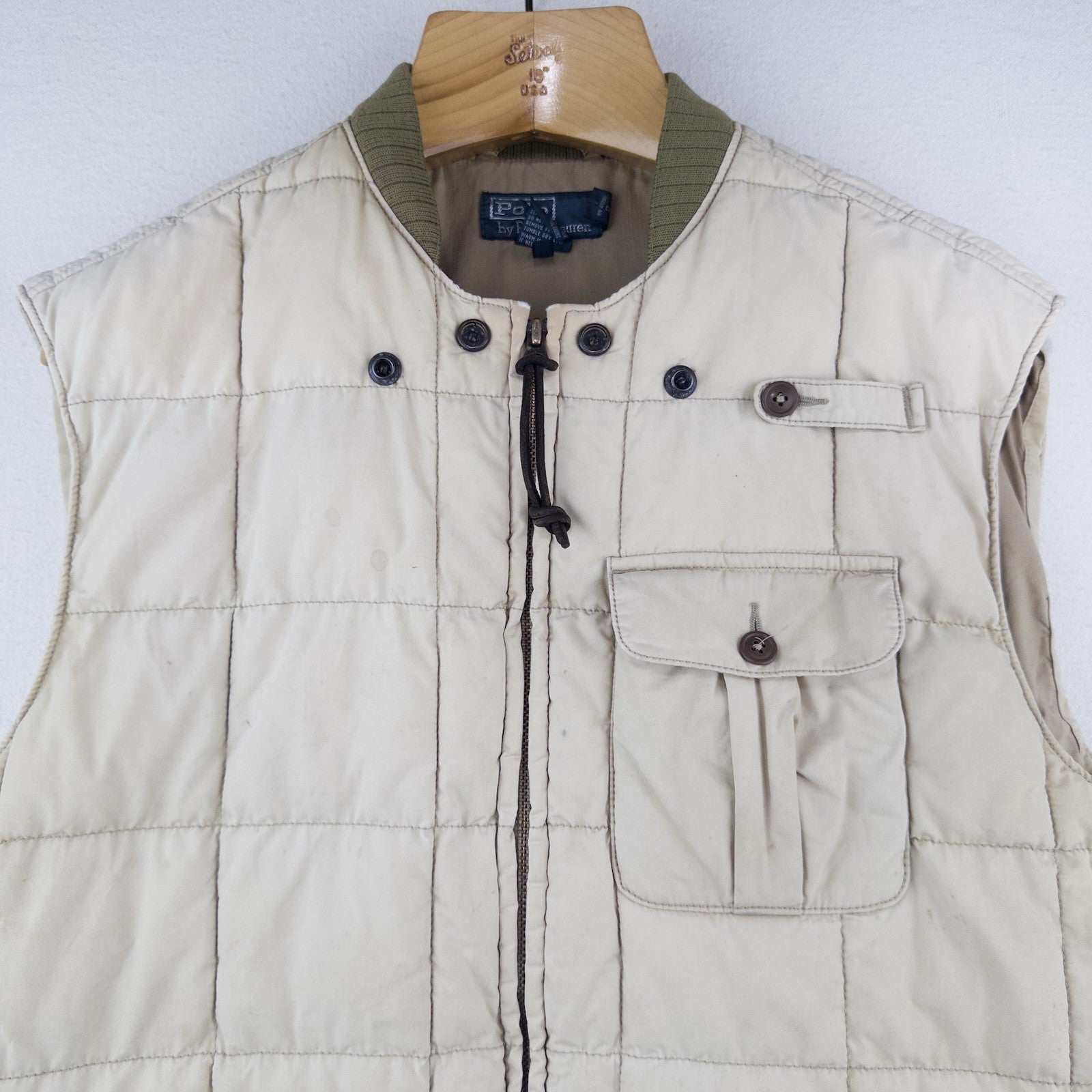 1991 Ralph Lauren Polo Vintage Quilted Utility Fishing Cargo Core Gilet Vest L