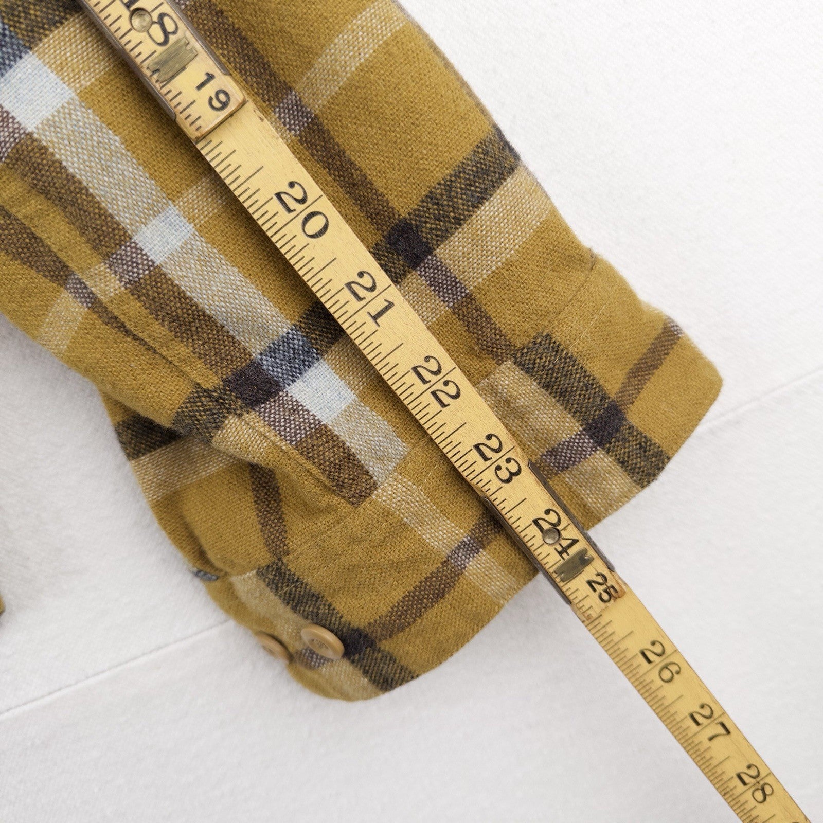 Patagonia Fjord Flannel Shirt Men's Medium Organic Cotton Yellow Plaid Button Up