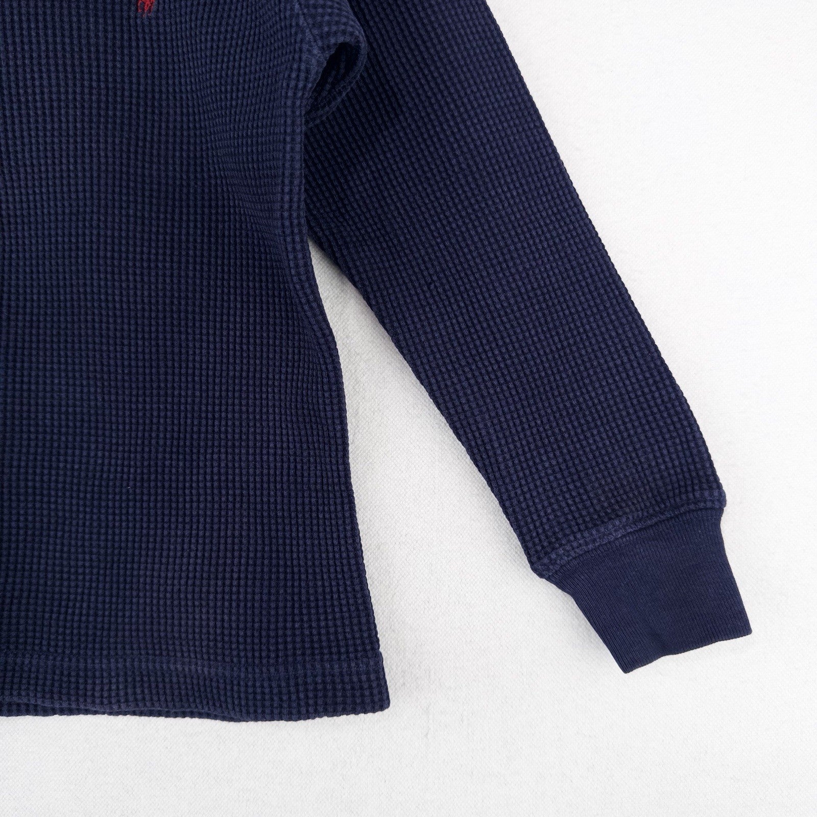 Polo Ralph Lauren Boys 6 Thermal Shirt Navy Blue Long Sleeve Waffle Knit