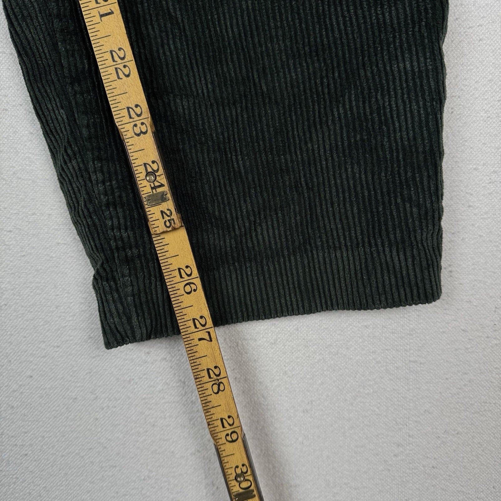 Vtg Ralph Lauren Women’s 12 High Rise Pants Tapered Green Corduroy Stretch Zip