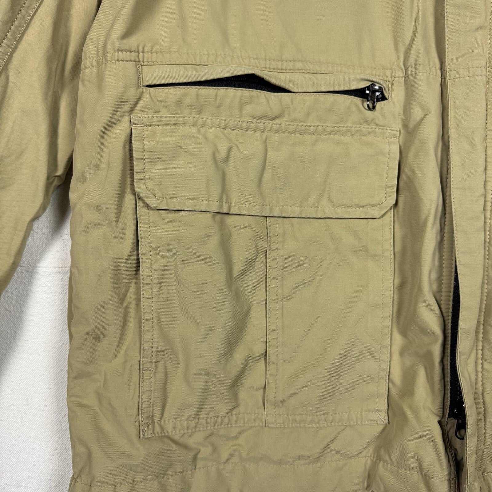 Hunting Camping Safari Men’s XL Convertible Guide Jacket Vest Khaki Waterproof