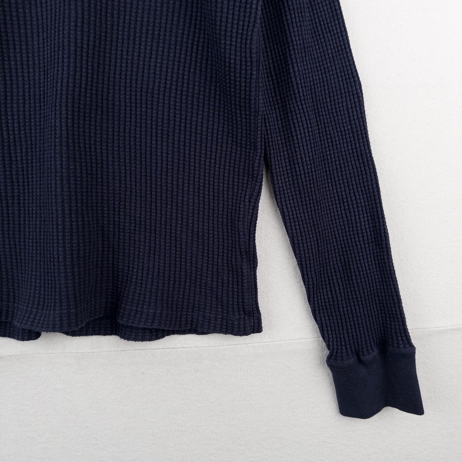 90’s Vtg Polo Ralph Lauren Mens M Waffle Knit Thermal Long Sleeve Shirt Navy
