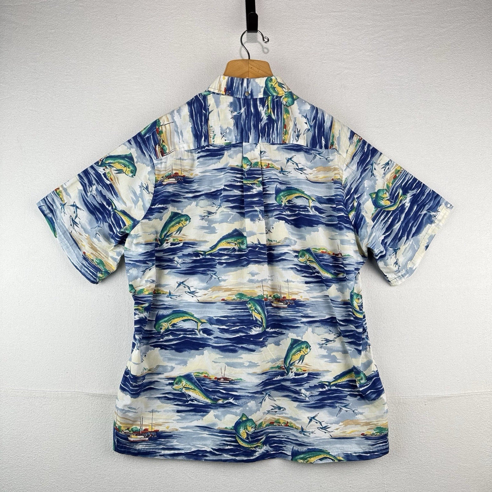 90’s Vtg Kahala Sportfish Marlin Hawaiian Short Shirt Sleeve Mens XL Made Hawaii