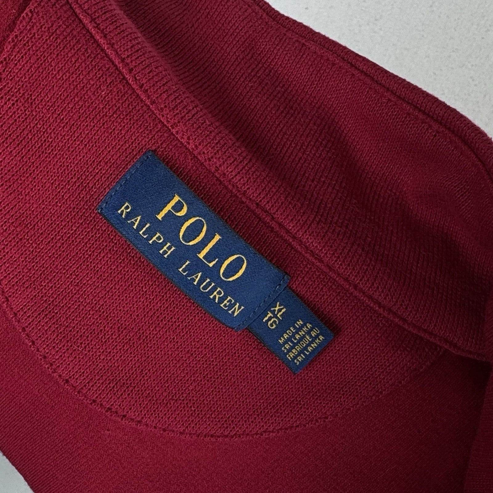 Polo Ralph Lauren Sweater Vest Zip Up Red 100% Cotton Men’s XL