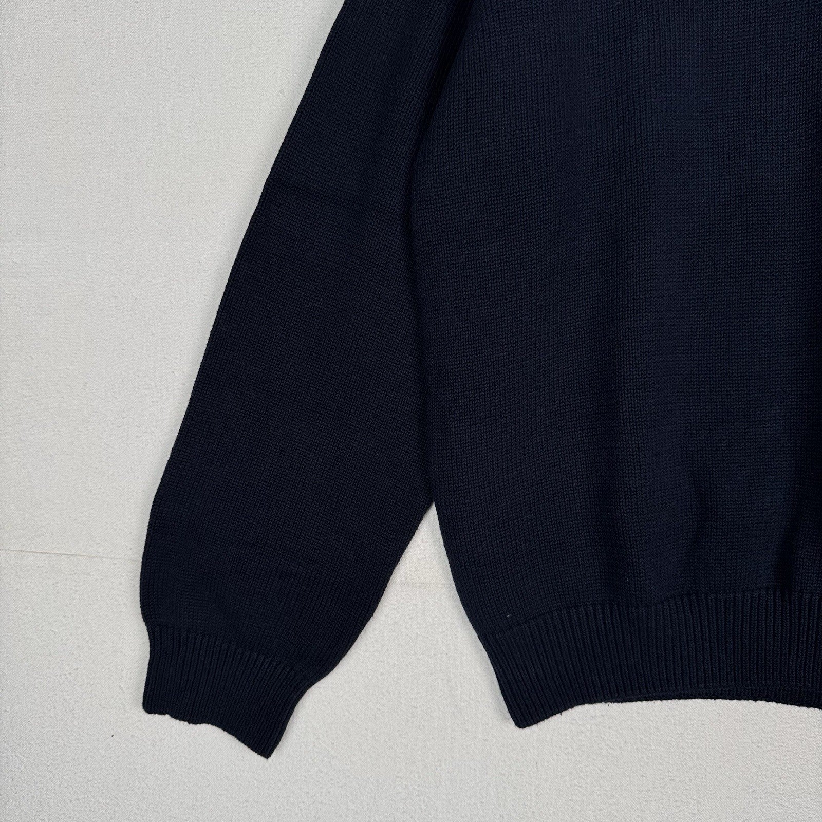 Vintage Tommy Hilfiger Men's Knit Cotton Navy Blue Crewneck Sweater XL