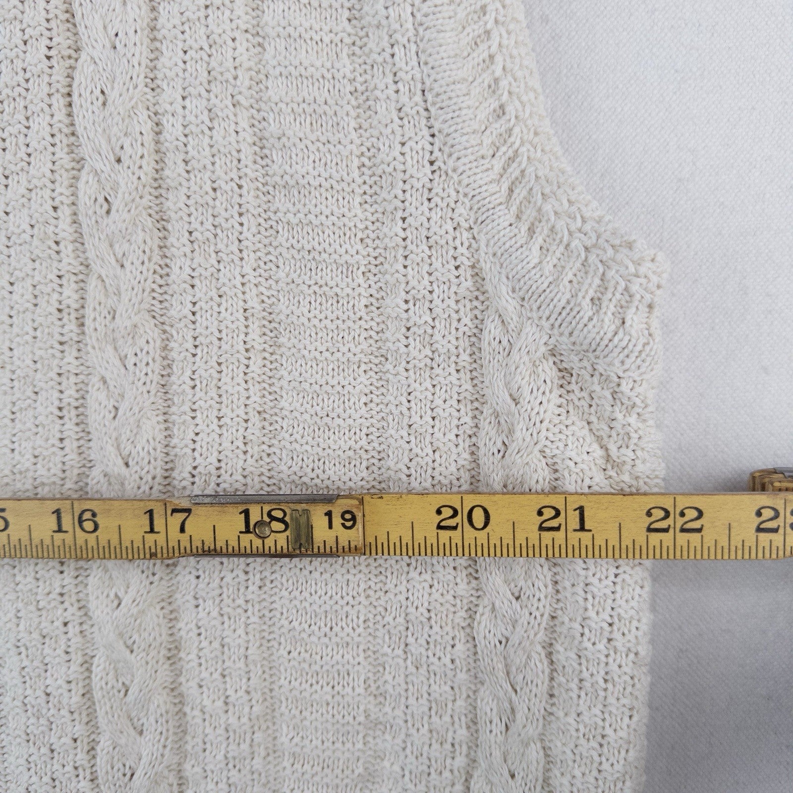 90’s Vtg Izod Cable Knit Vest Men’s XL Beige Fisherman Made In The USA