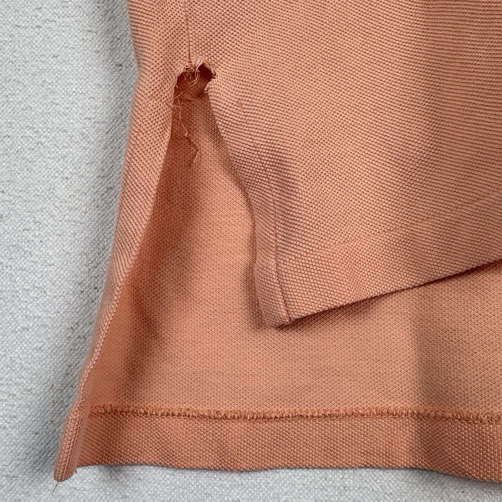 Vintage Polo Ralph Lauren Polo Shirt Mens XL Orange Mesh Pique *Distressed