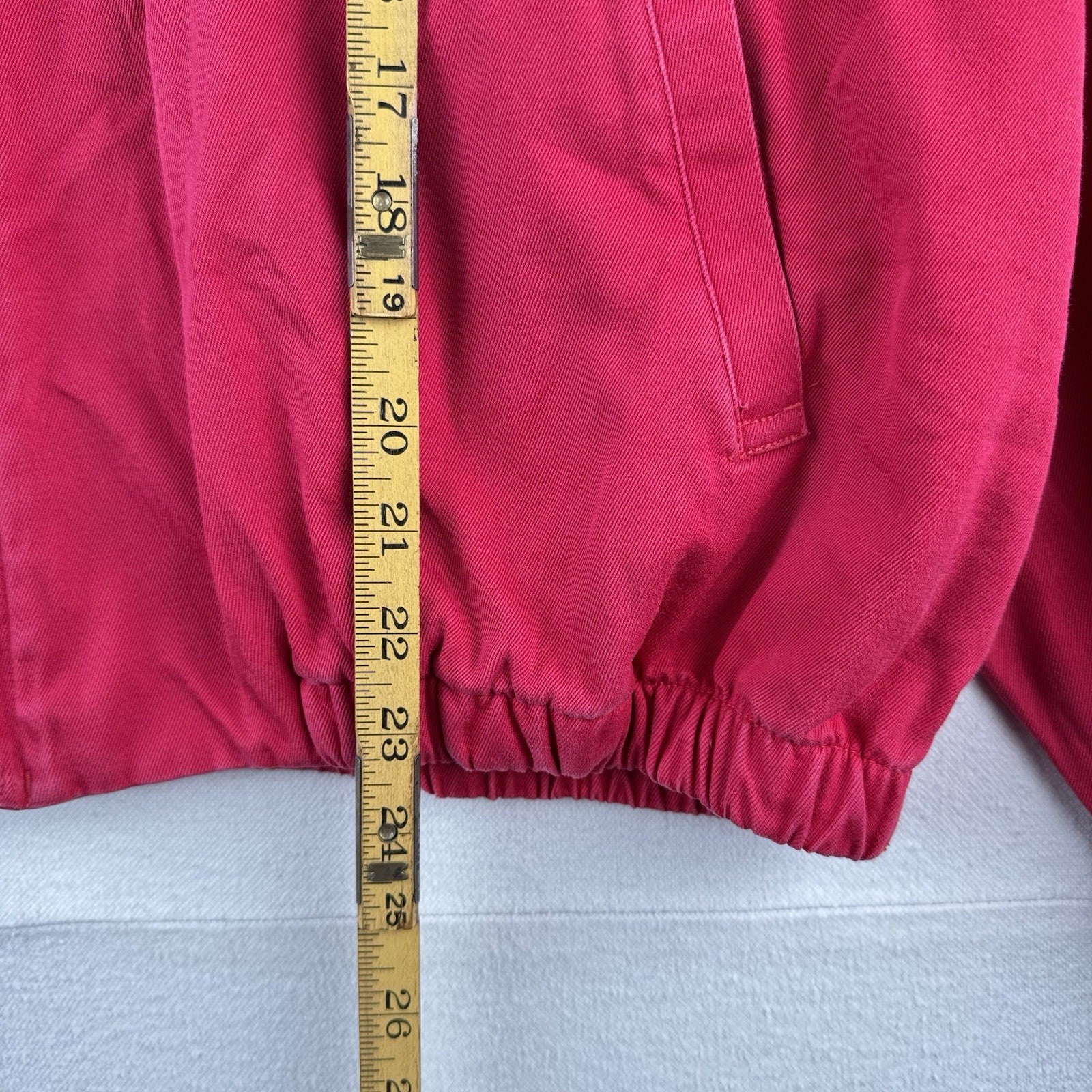 Vtg Lands End Harrington Jacket Faded Pink Red Boxy ‘78 Rose Parade Patch Large