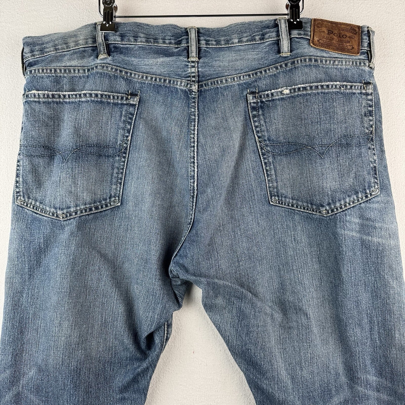 Vtg Polo Ralph Lauren Jeans Men’s 42x30 Blue Varick Slim Straight Selvage Denim