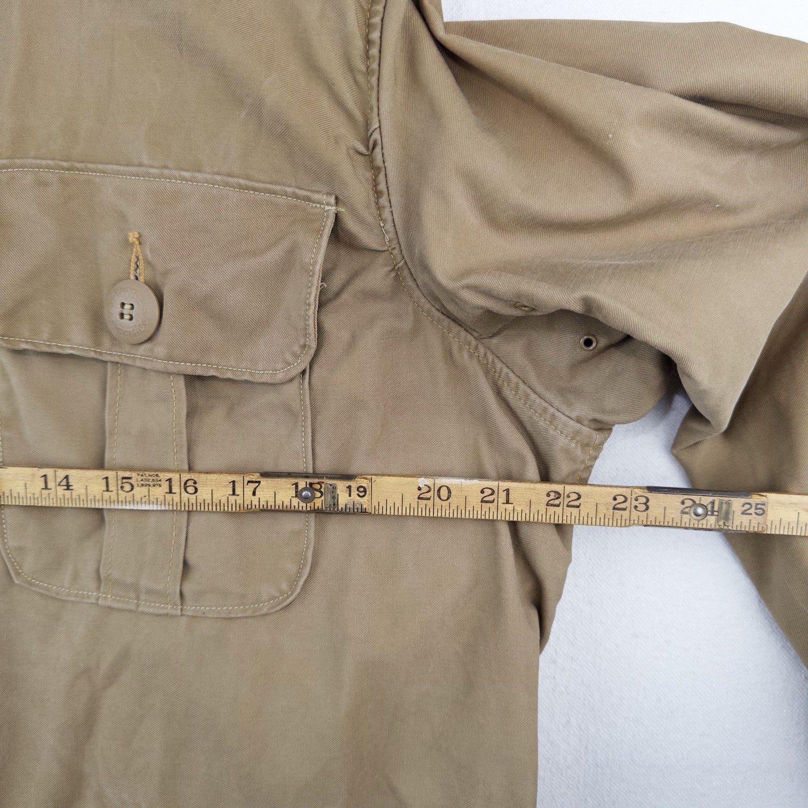 50’s Vtg JC Higgins Men’s L Canvas Hunting Jacket Tan Corduroy Shooting Coat USA