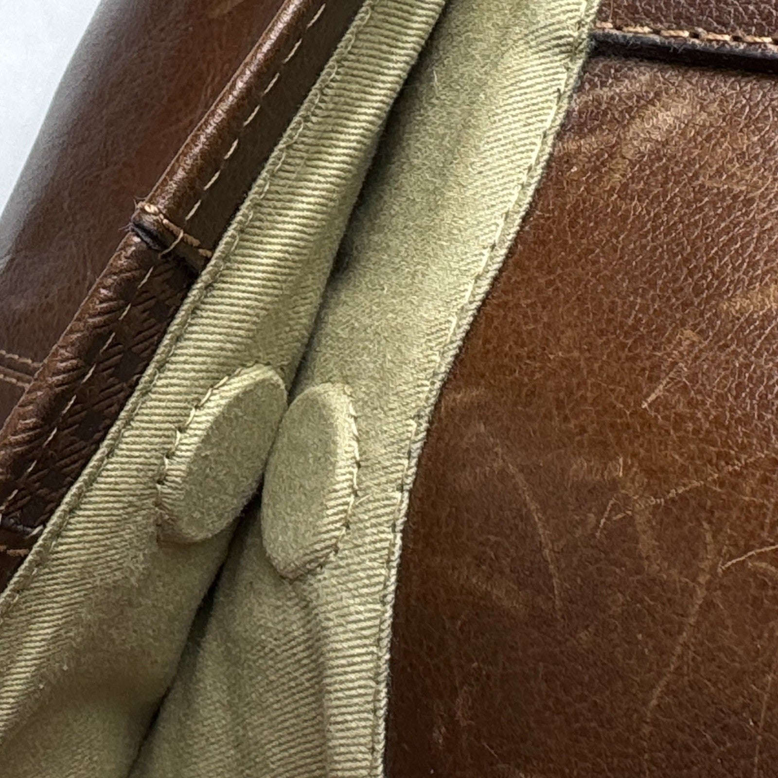 Boconi Garth Commuter Brown Leather Duffle Bag 21”x10”x12”